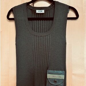 Moschino army green knit sweater